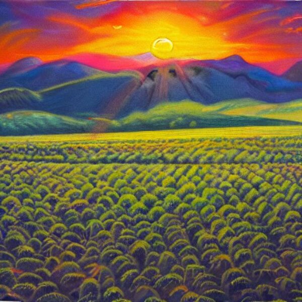 cannabis field oil paint art1