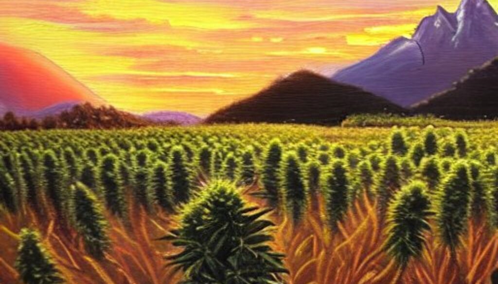 cannabis field oil paint art2