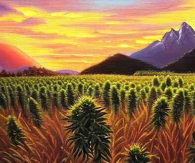cannabis field oil paint art2